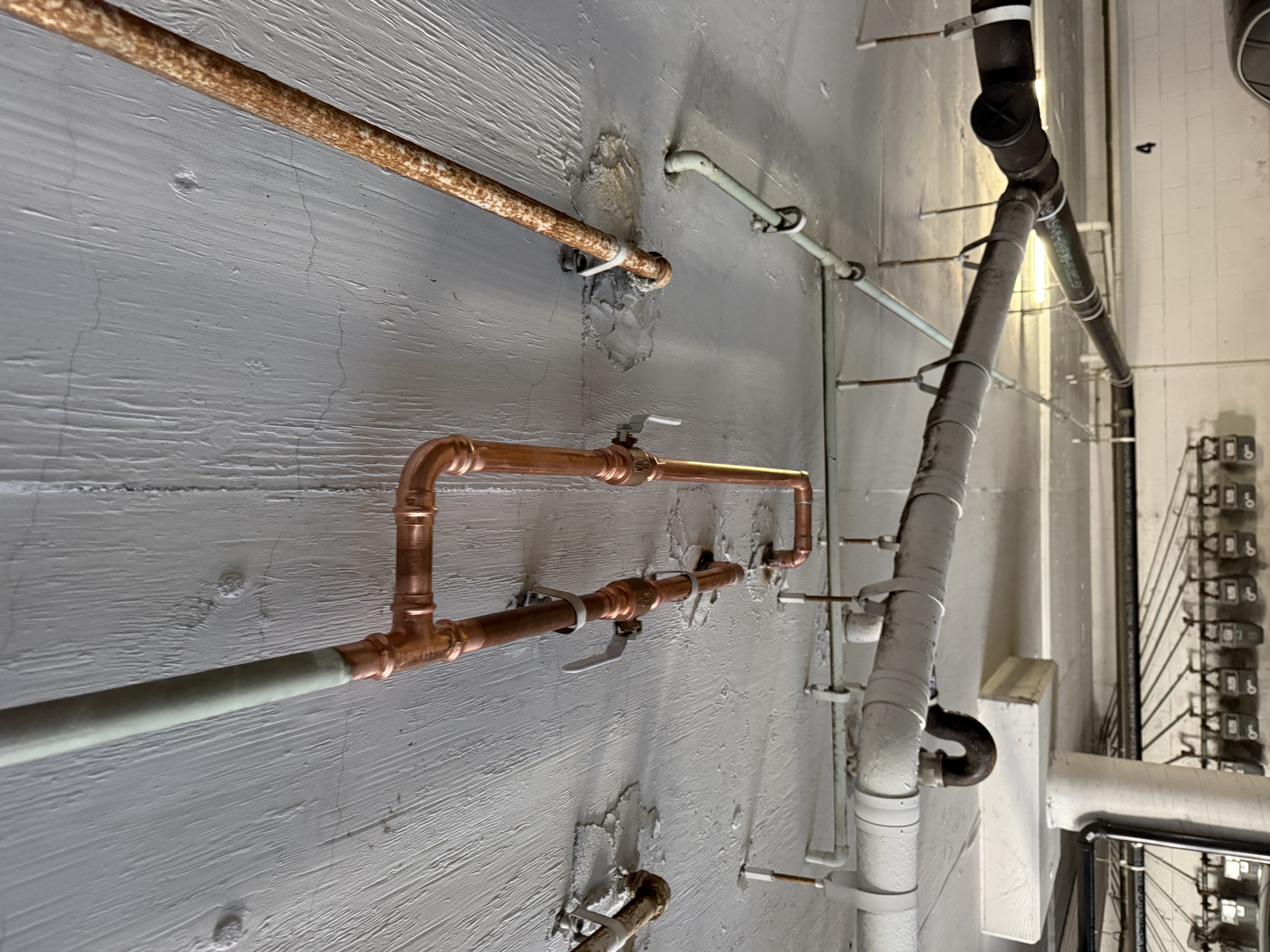 Ball valve installation in apartment building