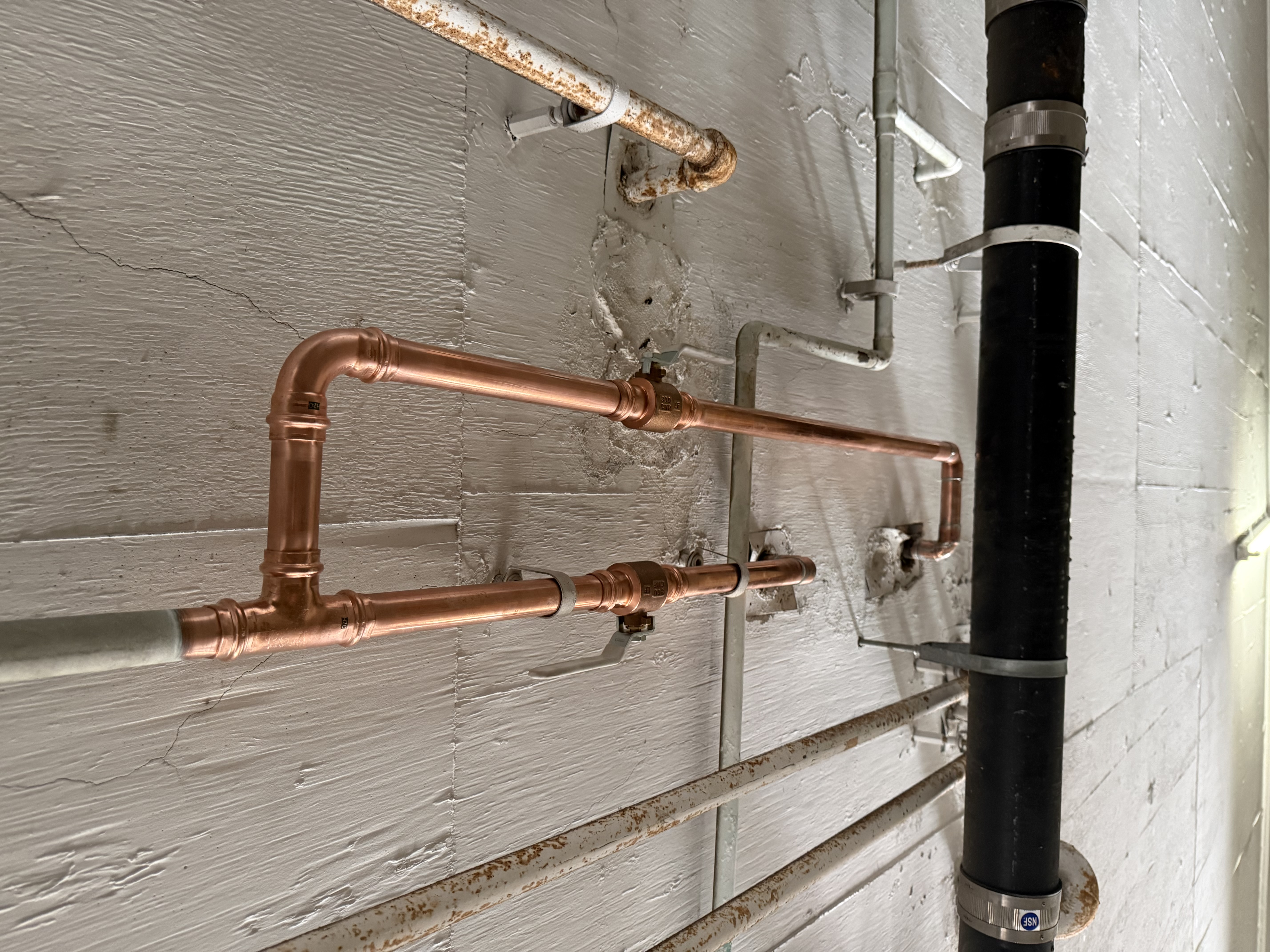 Completed pipe installation